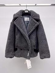 Bagsaaa Max Mara Teddy Bear Icon coat in gray alpaca and wool-blend fabric - 1