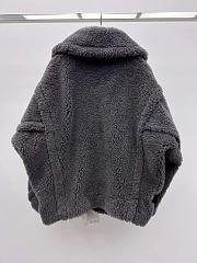 Bagsaaa Max Mara Teddy Bear Icon coat in gray alpaca and wool-blend fabric - 3