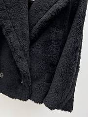 Bagsaaa Max Mara Teddy Bear Icon coat in black alpaca and wool-blend fabric - 3