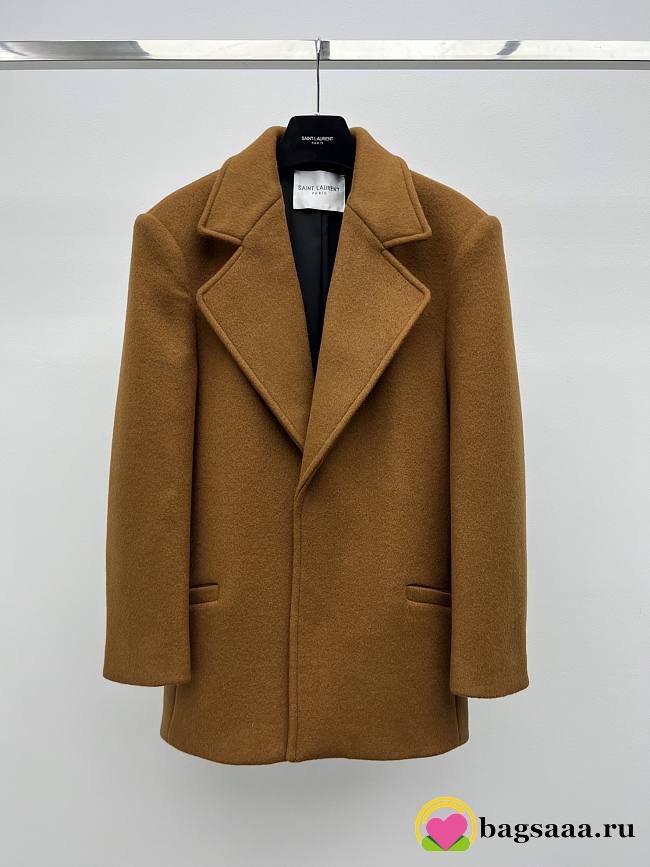 Bagsaaa YSL Saint Laurent coat in camel wool - 1