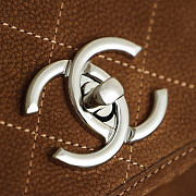 Bagsaaa Chanel Split Pocket Flap Bag in brown suede - 35cm - 4
