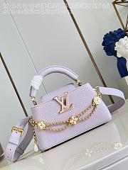 Bagsaaa Louis Vuitton M48865 Capucines East-West Mini handbag purple - 22cm - 1