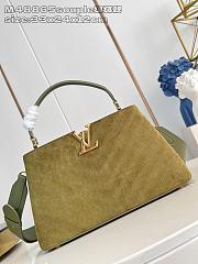 Bagsaaa LV Capucines MM Souple bag in dark khaki suede - 33cm - 1