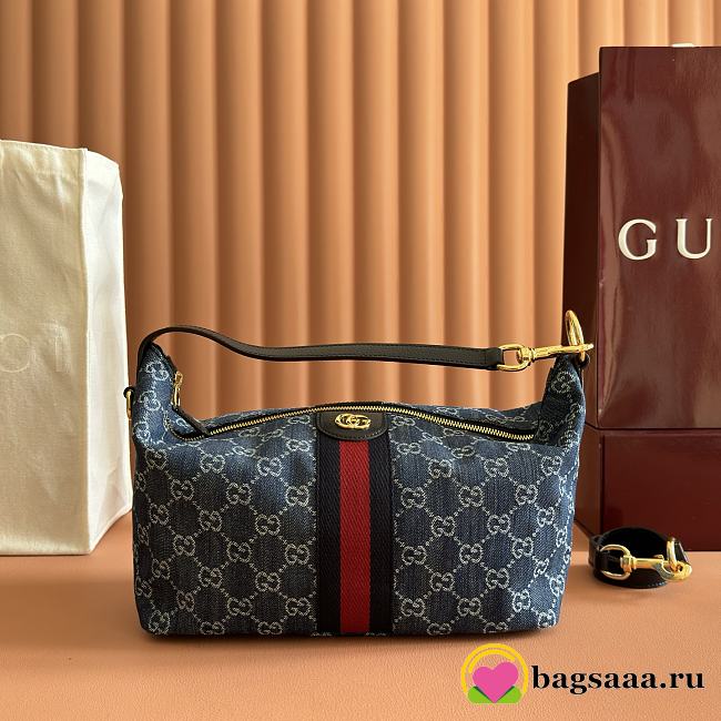 Bagsaaab Gucci Vanity medium top handle bag 857799 blue denim - 27.5cm - 1