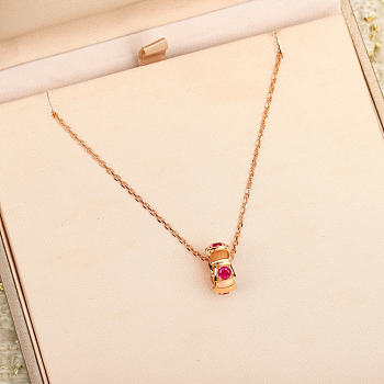 Bagsaaa Bvlgari Rose Gold and Ruby Serpenti Viper Pendant Necklace