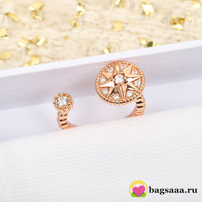 Bagsaaa Dior Rose des Vents Ring Pink Gold and Diamonds - 1