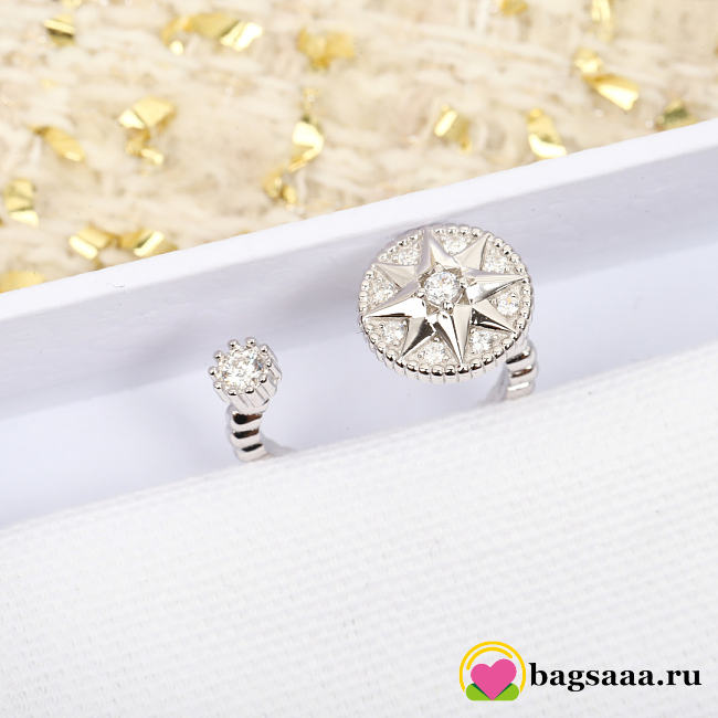 Bagsaaa Dior Rose des Vents Ring Silver and Diamonds - 1