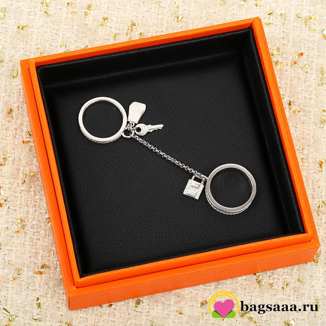 Bagsaaa Hermes Kelly Cadenas double ring silver - 1