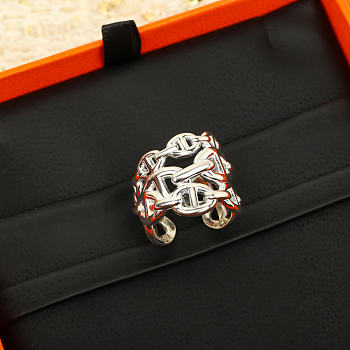 Bagsaaa Hermes Chaine d'ancre Enchainee ring silver