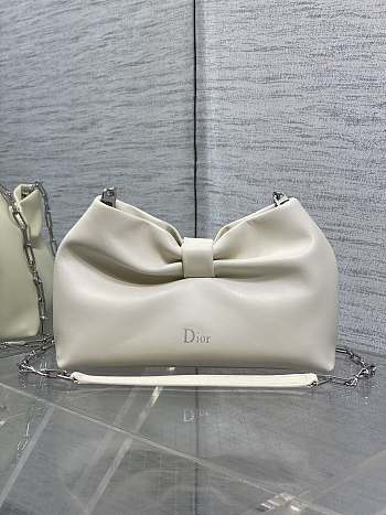 Bagsaaa Small Dior Bow Bag Latte Lambskin - 26cm