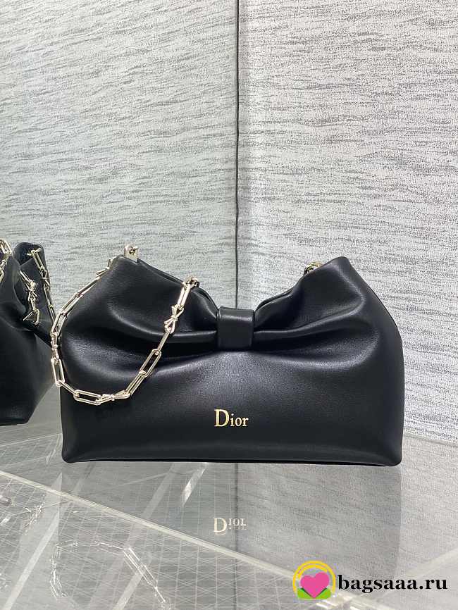 Bagsaaa Small Dior Bow Bag Black Lambskin - 26cm - 1