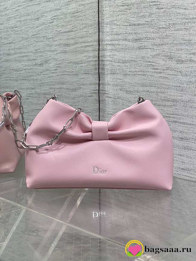 Bagsaaa Small Dior Bow Bag Pink Lambskin - 26cm - 1