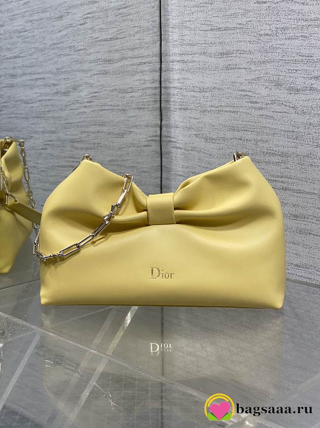 Bagsaaa Small Dior Bow Bag Yellow Lambskin - 26cm - 1
