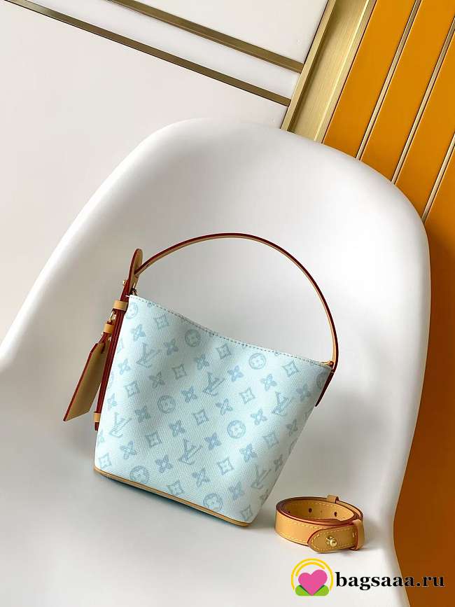 Bagsaaa Louis Vuitton All In BB bag in Monogram Origine canvas light blue - 18cm - 1
