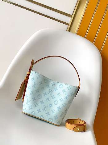 Bagsaaa Louis Vuitton All In BB bag in Monogram Origine canvas light blue - 18cm