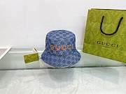 Bagsaaa Gucci GG canvas bucket hat in blue denim - 1