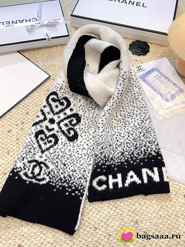 Bagsaaa Chanel scarf black and white - 1