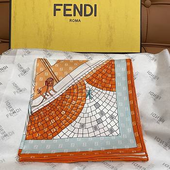 Bagsaaa Fendi silk scarf featuring a geometric 
