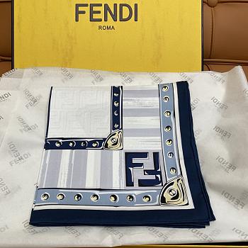 Bagsaaa Fendi Foulard blue silk scarf