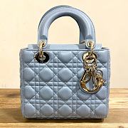 Bagsaaa Small Lady Dior My ABCDior bag in placid blue lambskin with cannage - 20cm - 1