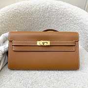 Bagsaaa Hermes Kelly Classique To Go wallet Brown & gold - 20cm - 1
