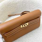 Bagsaaa Hermes Kelly Classique To Go wallet Brown & gold - 20cm - 4