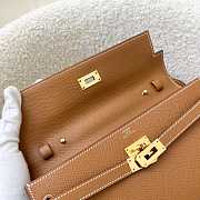 Bagsaaa Hermes Kelly Classique To Go wallet Brown & gold - 20cm - 2