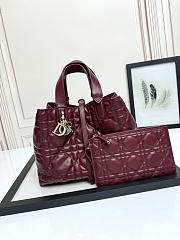 Bagsaaa Medium Dior Toujours Bag Plum Macrocannage Calfskin - 28.5cm - 1