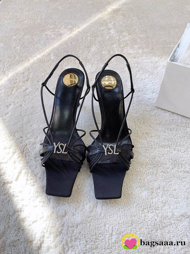 Bagsaaa YSL Jerry sandals in smooth leather black - 8cm - 1
