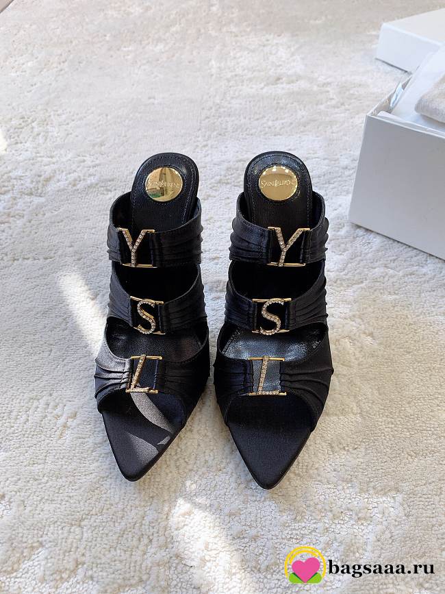 Bagsaaa YSL EMILIE Satin Crepe Mules black - 11 cm - 1