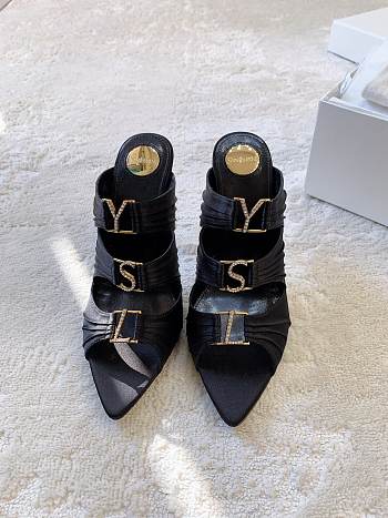 Bagsaaa YSL EMILIE Satin Crepe Mules black - 11 cm