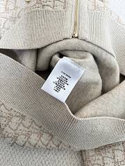 Bagsaaa Dior Reversible Zipped Cardigan with Hood Gold-Tone Metallic Cashmere-Blend Knit - 3