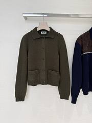 Bagsaaa Miu Miu military green wool cardigan - 1