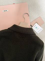 Bagsaaa Miu Miu military green wool cardigan - 2