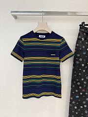 Bagsaaa Miu Miu Striped Cotton Jersey T-shirt in a navy - 1