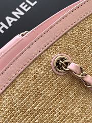 Bagsaaa Chanel Small Small Tote beige braided straw and light pink lambskin AS5951 - 41cm - 4