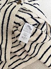 Bagsaaa Dior Marinière Cardigan with Sailor Collar White and Navy Blue Cotton Knit - 3
