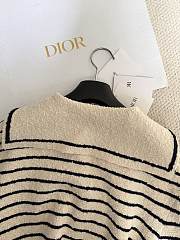 Bagsaaa Dior Marinière Cardigan with Sailor Collar White and Navy Blue Cotton Knit - 2