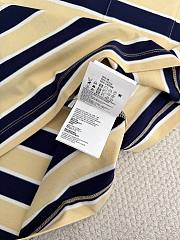 Bagsaaa Prada striped cotton lisle T-shirt in cream and navy blue  - 3