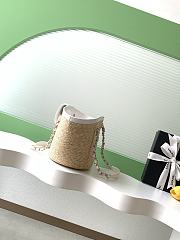 Bagsaaa Chanel Small Small Tote beige braided straw and white lambskin AS5951 - 41cm - 2