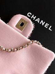 Bagsaaa Chanel small flap bag in pink and white sequins with gold-tone metal - 21cm - 4