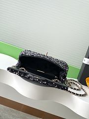 Bagsaaa Chanel small flap bag in black and white sequins with gold-tone metal - 21cm - 2