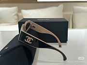 Bagsaaa Chanel Cat Eye Sunglasses Black & Beige - Lenses: Light Grey - 3
