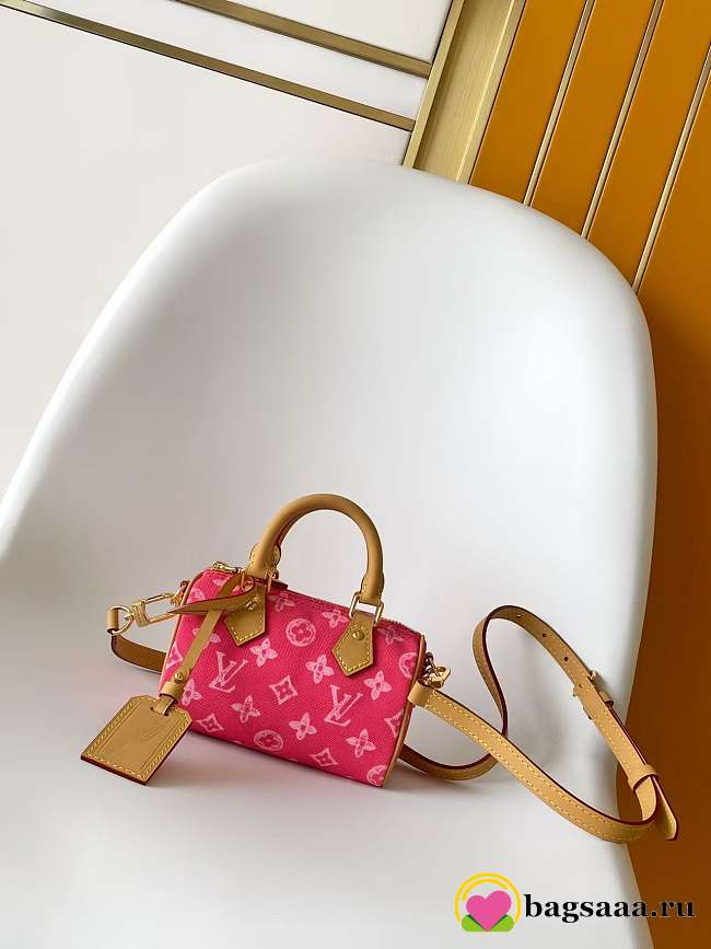 Bagsaaa LV M28322 Nano Speedy Monogram Origine Rose Ruban - 16cm - 1