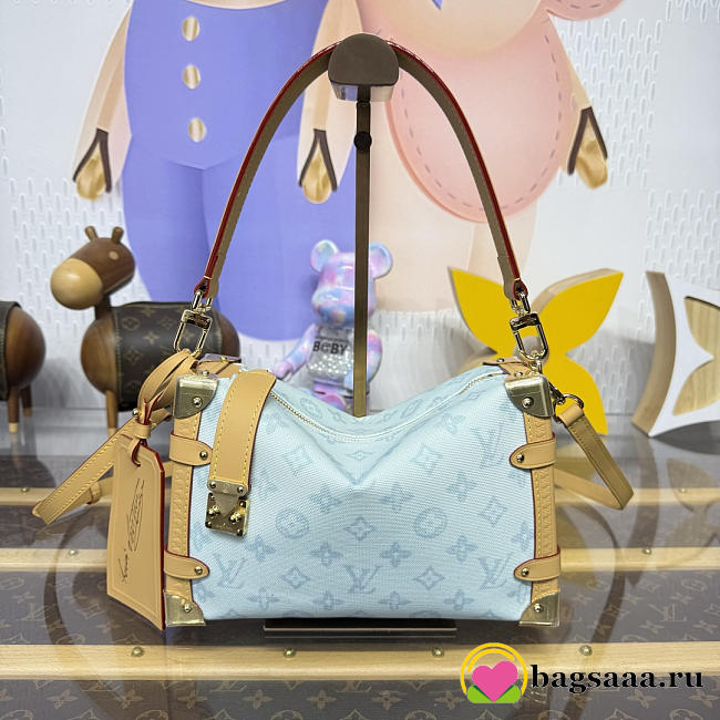 Bagsaaa LV M27891 Side Trunk MM Monogram Origine Bleu Courrier - 23.5cm - 1