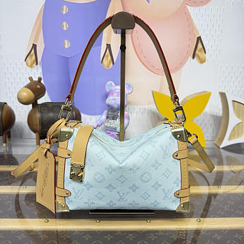 Bagsaaa LV M27891 Side Trunk MM Monogram Origine Bleu Courrier - 23.5cm