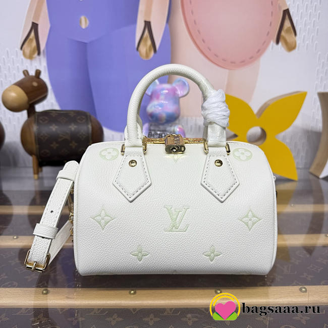 Bagsaaa LV M27572 Speedy Bandoulière 20 Milky White/Green - 20.5cm - 1