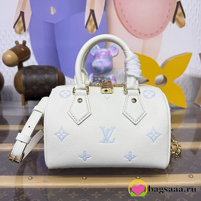Bagsaaa LV M28314 Speedy Bandoulière 20 Milky White/Blue - 20.5cm - 1
