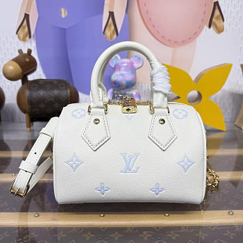 Bagsaaa LV M28314 Speedy Bandoulière 20 Milky White/Blue - 20.5cm