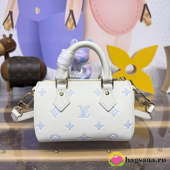 Bagsaaa LV M27702 Nano Speedy Milky White/Blue - 16cm - 1
